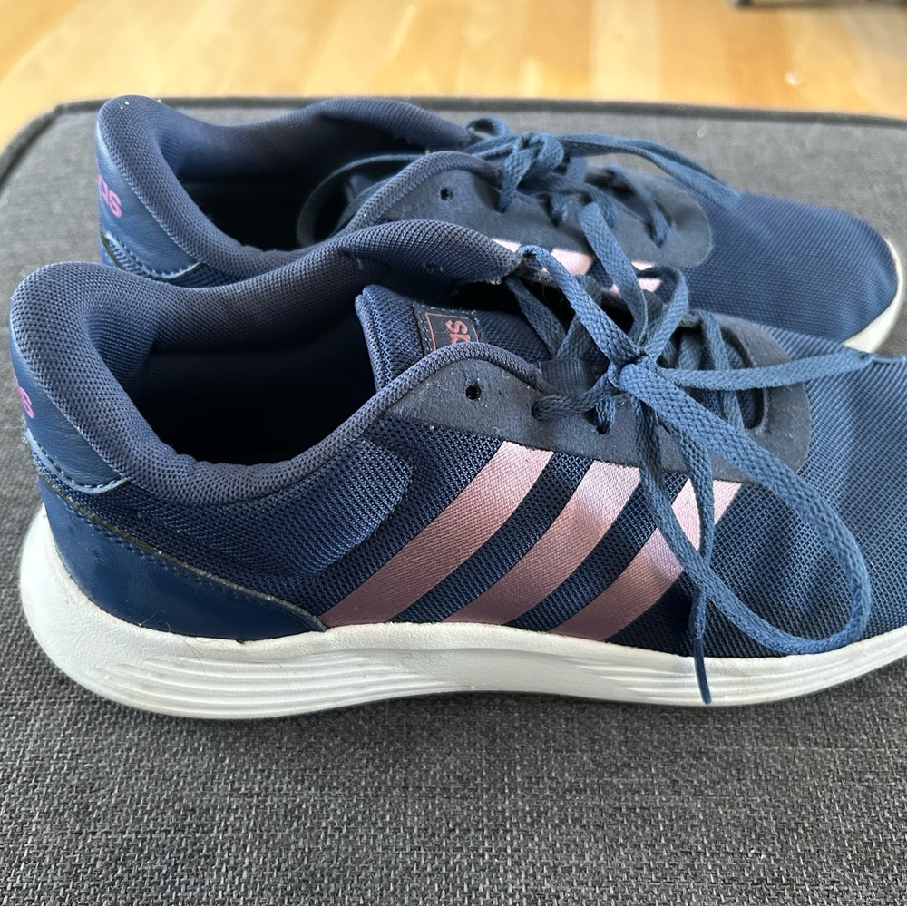 Adidas navy tennis shoes. Big Girls size 6.5